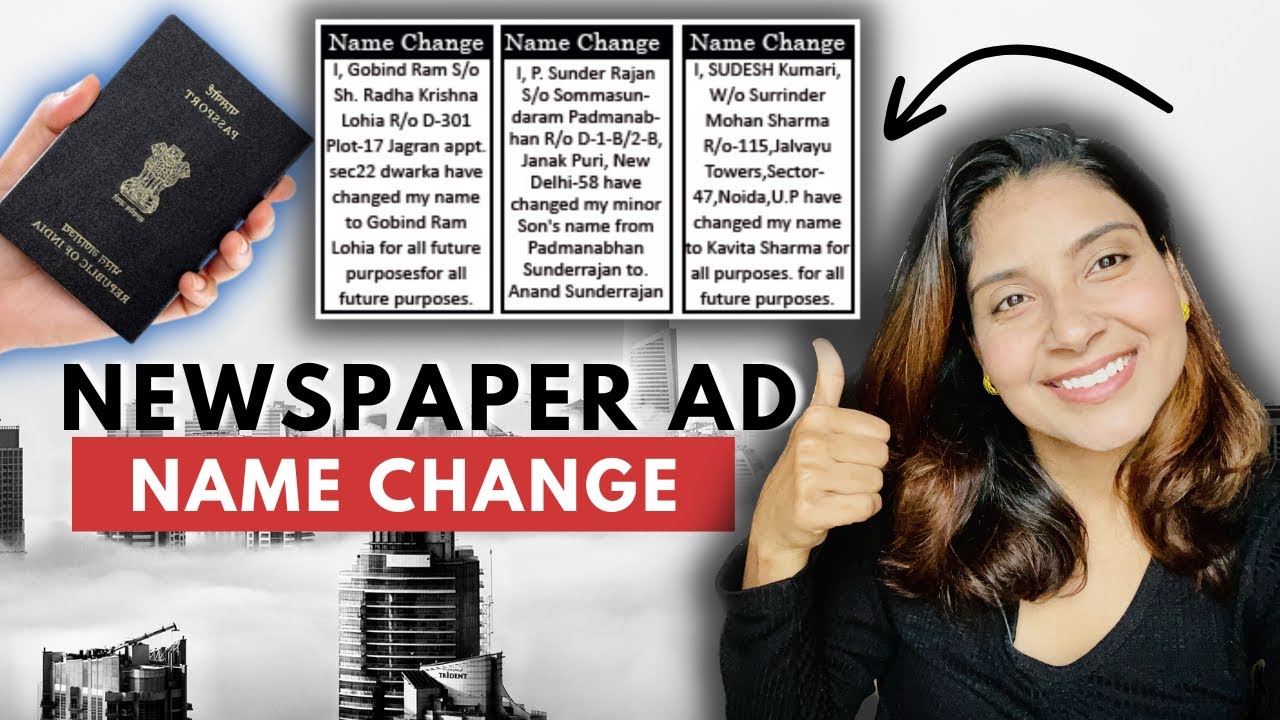 How to do newspaper ad for name change | newspaper advertisement for name change in passport
