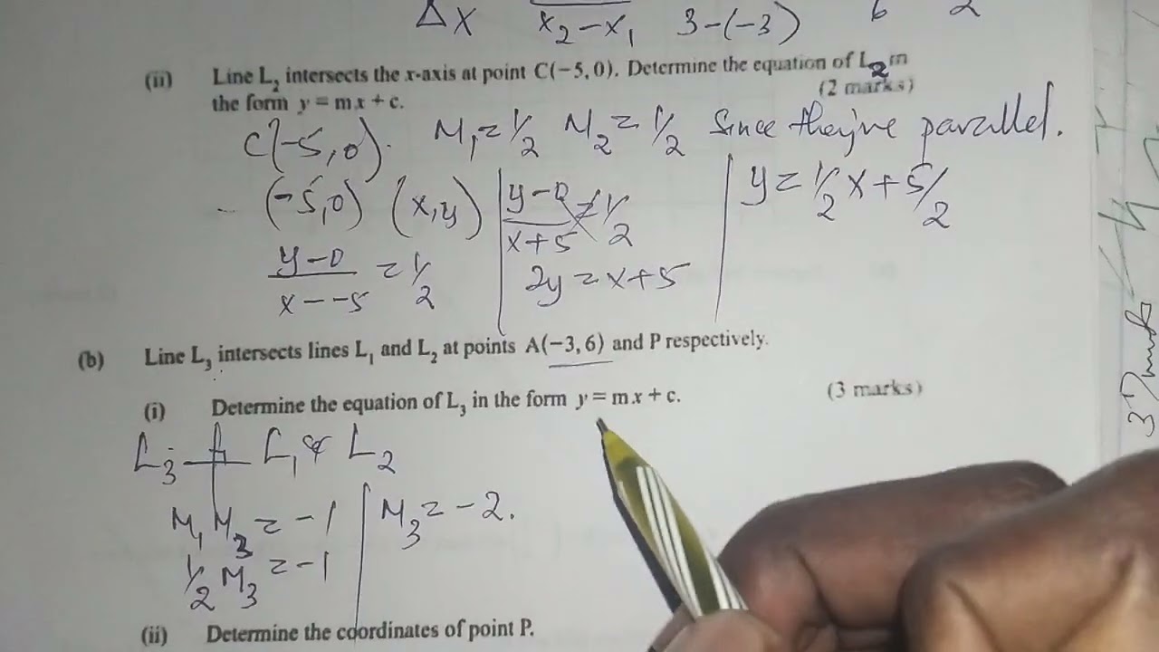 EQUATION OF STRAIGHT LINES - 10 MARKS ( KCSE MATHS 2025 ) ( @vansikmaths )