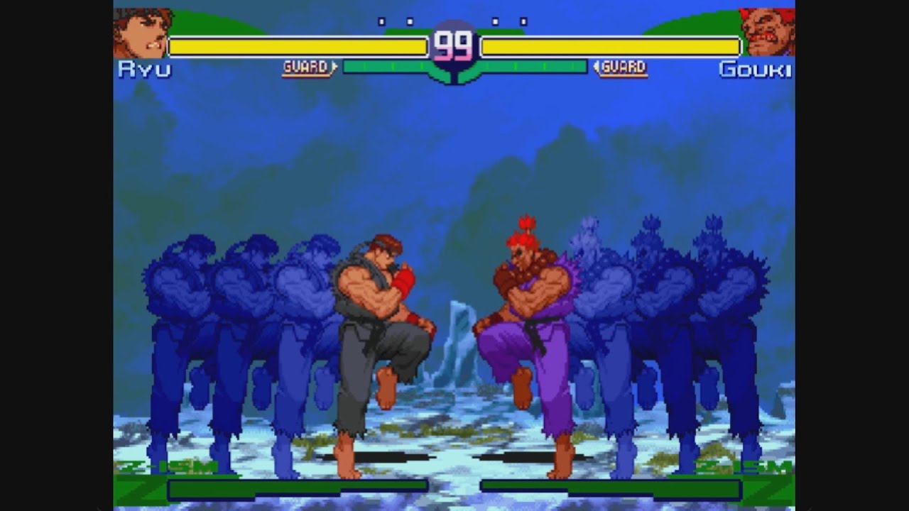 Evil Ryu vs. Shin Akuma (Hardest AI Battle) - HYPER STREET FIGHTER ALPHA