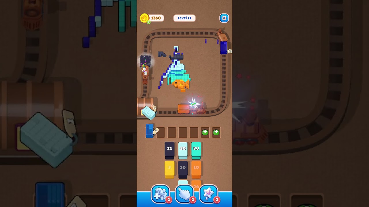 Level 11 Pixel Color Train Puzzle