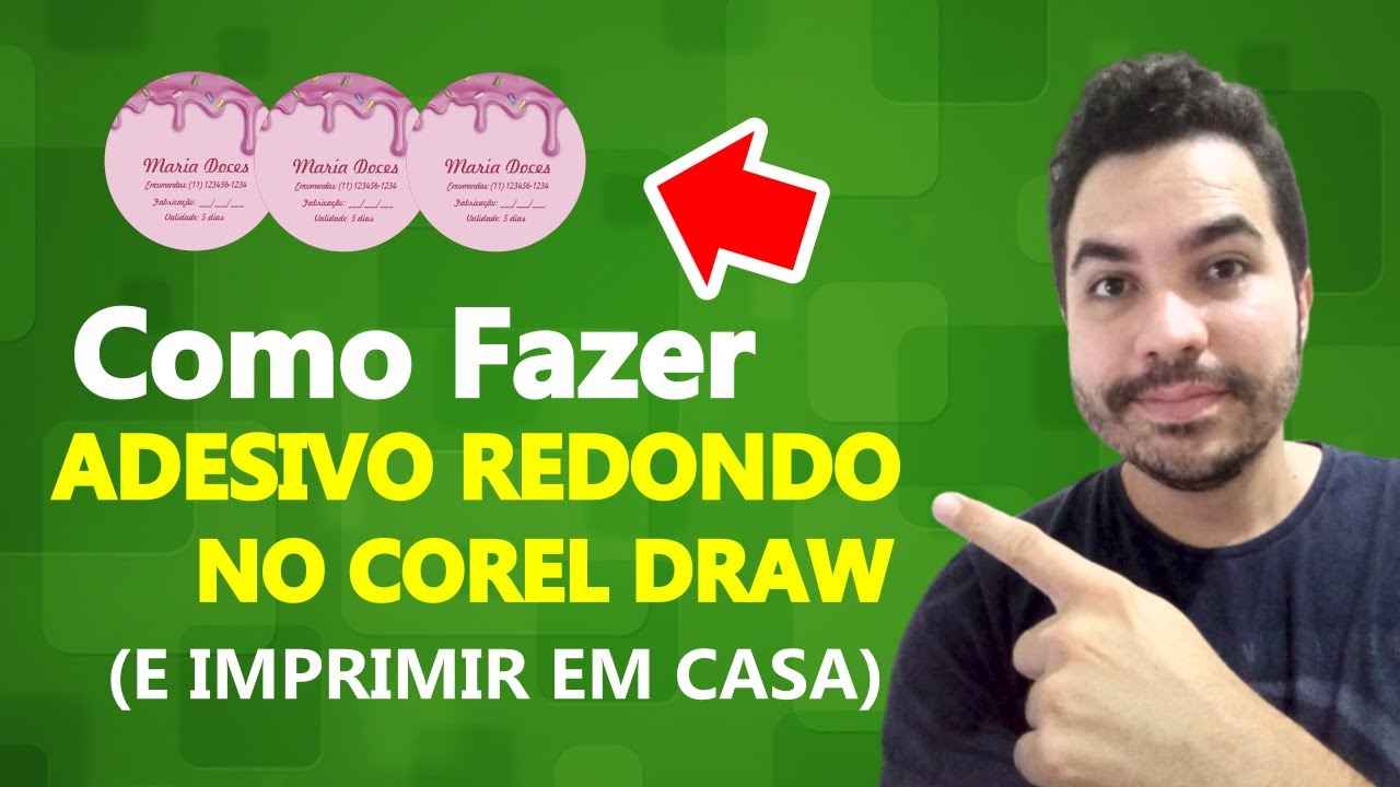 COMO FAZER ETIQUETA/ADESIVO REDONDO NO COREL DRAW - IMPRIMA EM CASA