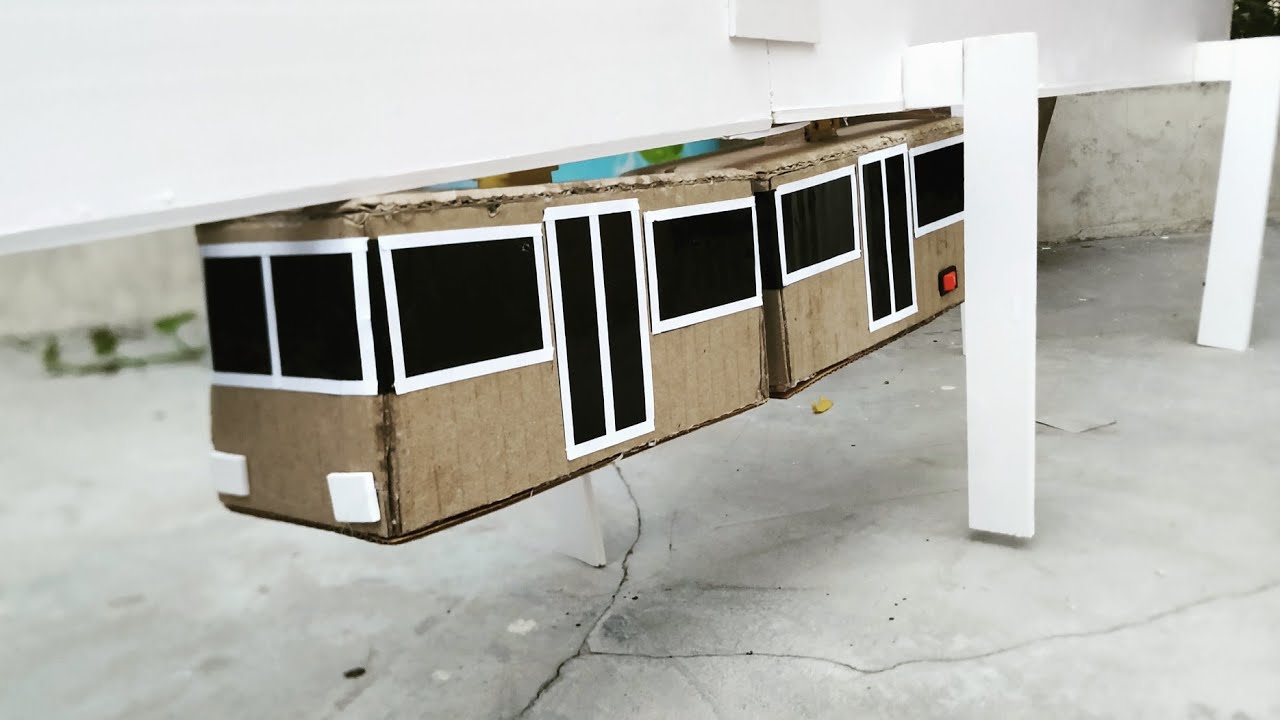 How To Make Monorail with Hanging Track | Diy Cardboard Train