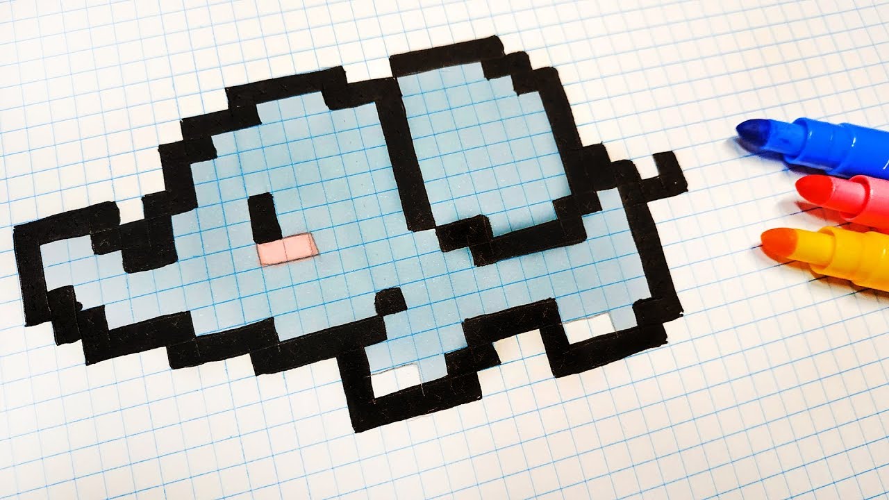 Handmade Pixel Art - How To Draw Kawaii Elephant #pixelart