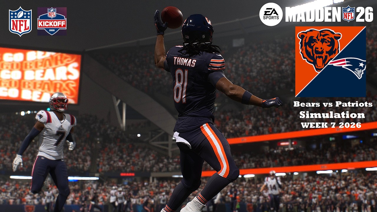 Madden 26: Чикаго Беарс против Нью-Ингленд Пэтриотс &mdash; НЕДЕЛЯ 7 (Обновленный состав Madden 27), си...