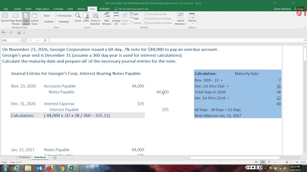 Interest Expense and Payable