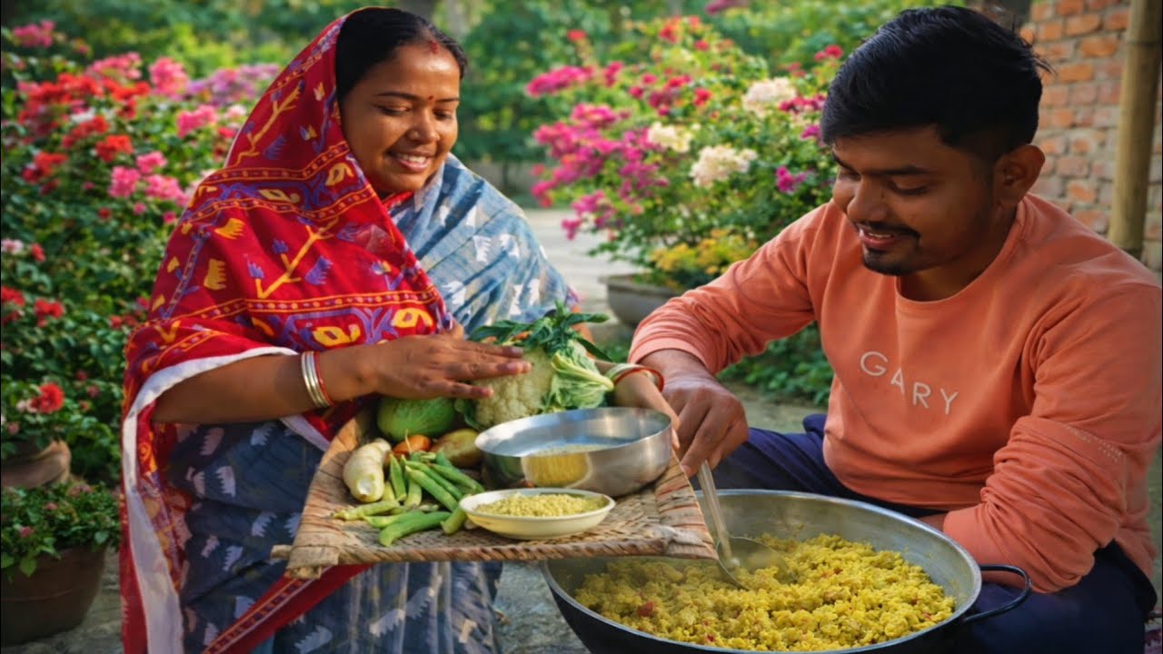 সবজি দিয়ে খুদের খিচুড়ি | Traditional Bengali Khuder Khichuri Recipe | Healthy Village Food