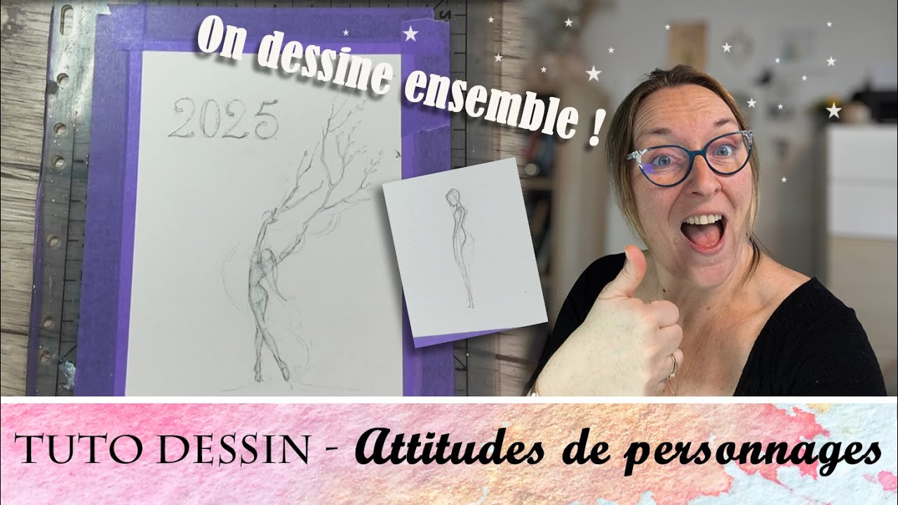 Tutoriel Dessin débutant - L'attitude des personnages avec Virginie Lucas Vinnylu Création