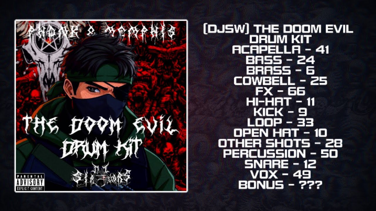 [FREE] THE DOOM EVIL DRUM KIT (PHONK & MEMPHIS) by. DJ SIRWARS