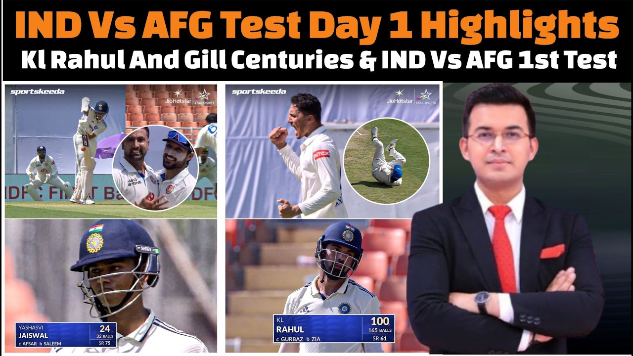 India vs Afghanistan test day 1 complete highlights 2026.