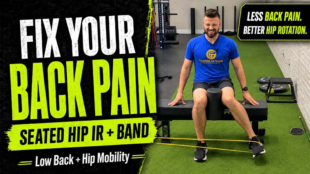 Low Back Pain? Look To Your Hips! - Seated Hip Internal Rotation vs Band Resistance