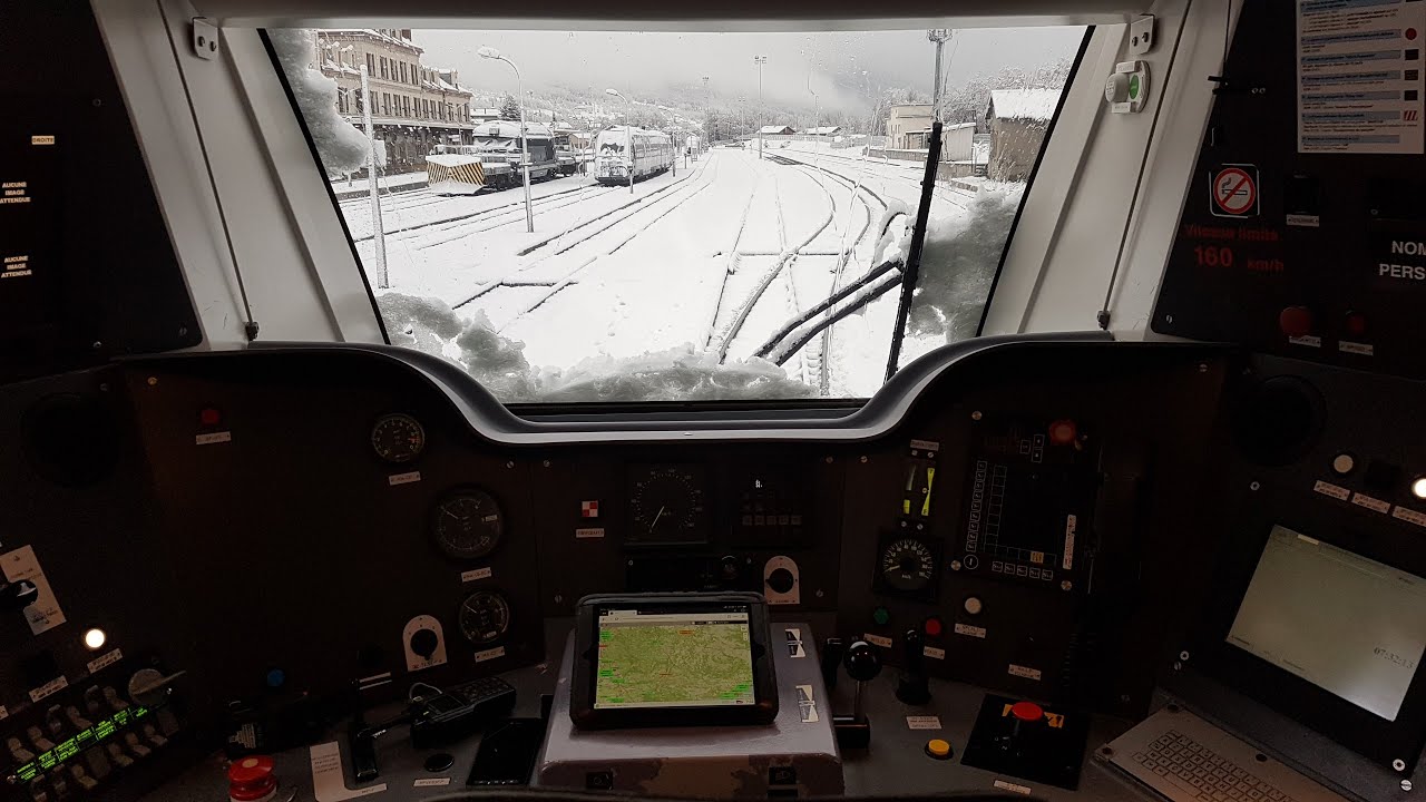 1 Briançon à l'Argentière sous la neige, BGC 81500 Cab ride drive SNCF TER PACA