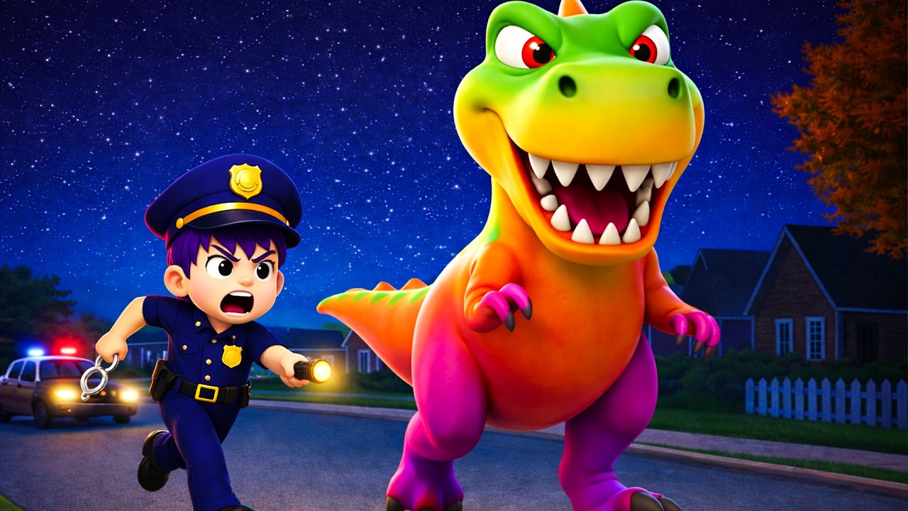 🎃 Polisi Dinosaurus di Malam Halloween 🦖 Lagu Anak Ceria dan Seru untuk Anak-Anak | Baby Ceria