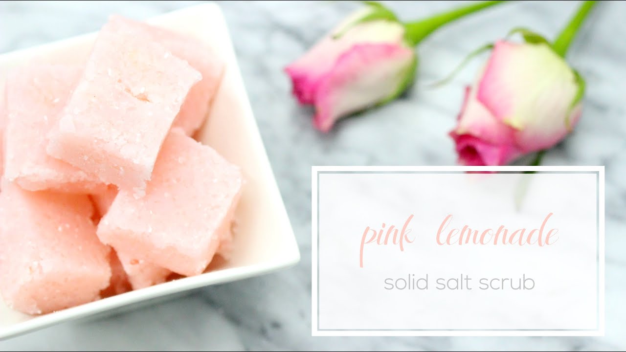 DIY pink lemonade solid salt scrub