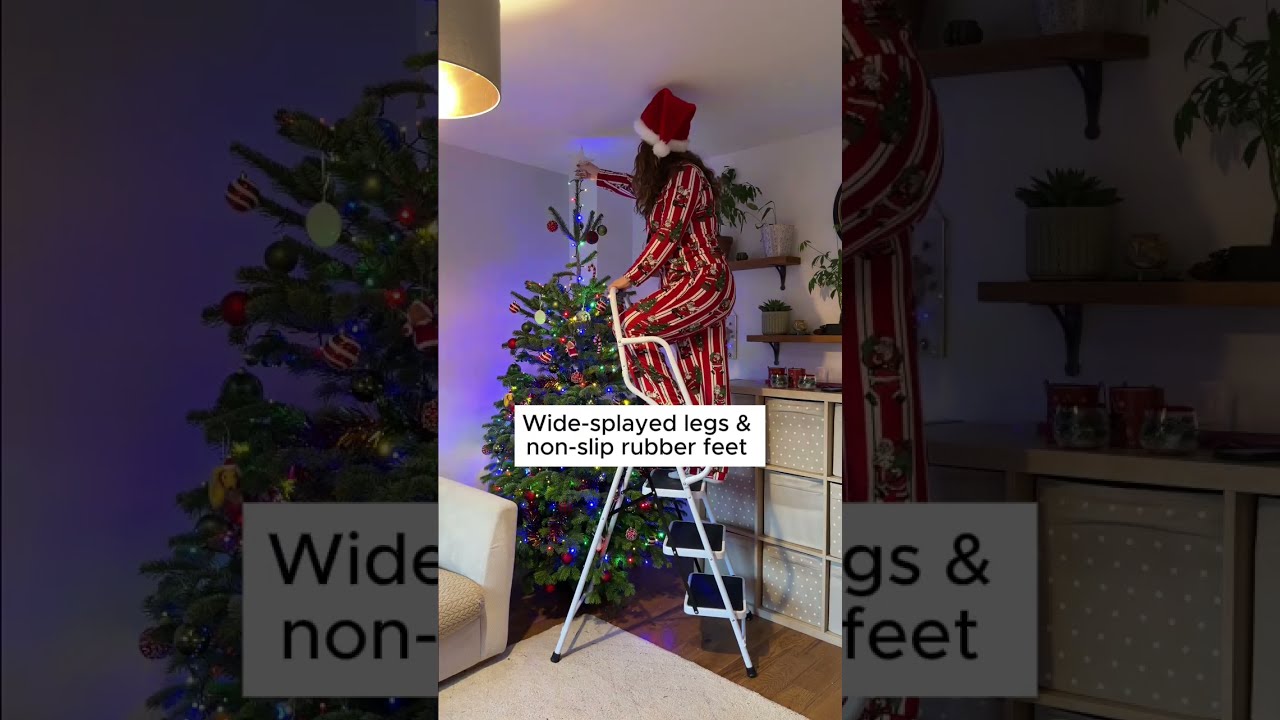 Hang Christmas Decorations Effortlessly With The Genius 4-Step Step Ladder
