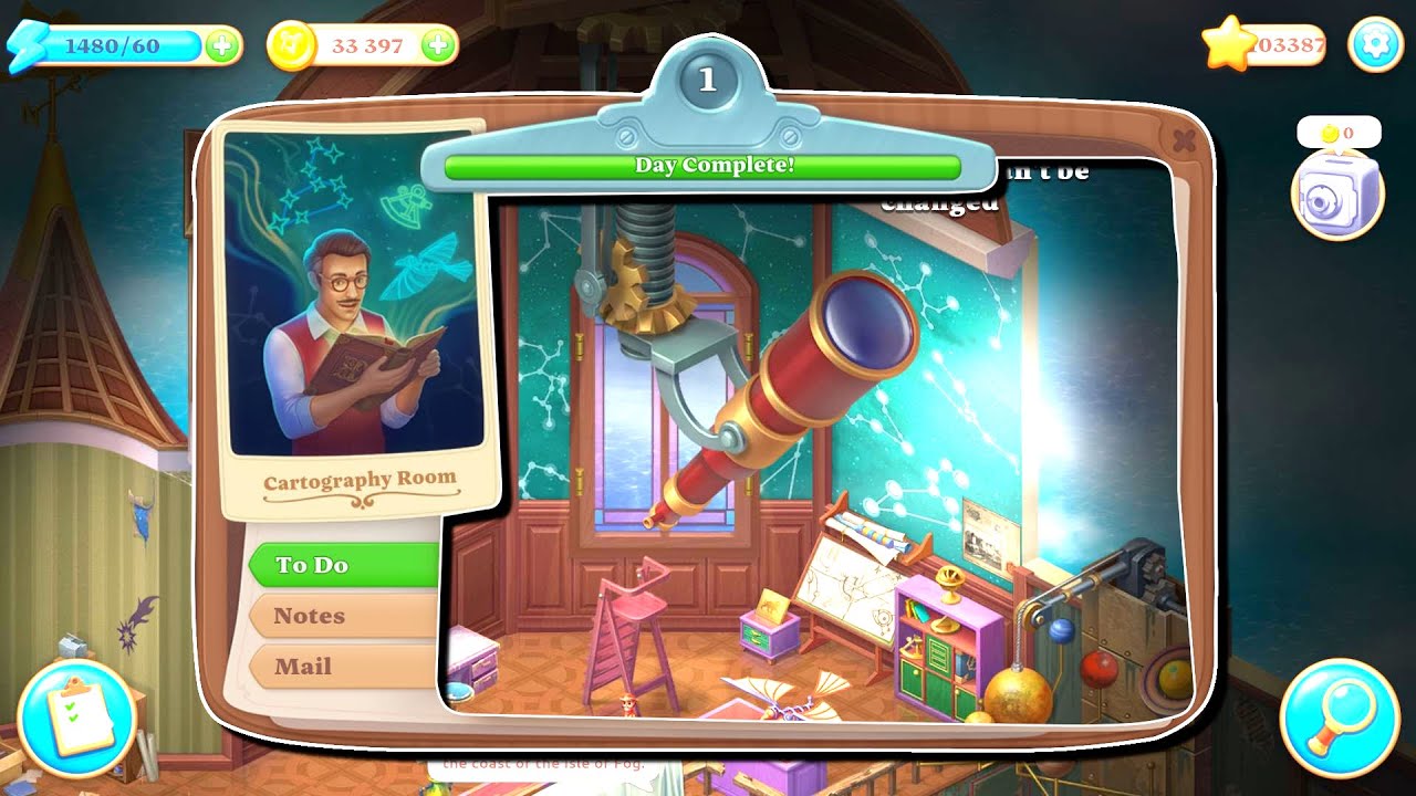 New Room Opened - The Cartography Room - Day 1 - Playrix Manor Matters - Android Gameplay