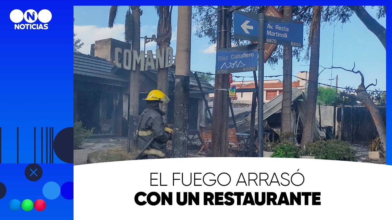 El fuego arrasó con un restaurante de av. Recta Martinolli