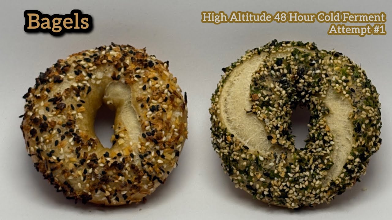 High-Altitude 48-Hour Cold-Fermented Bagels (Attempt 1) | Furikake & Yuzu Kosho Cream Cheese