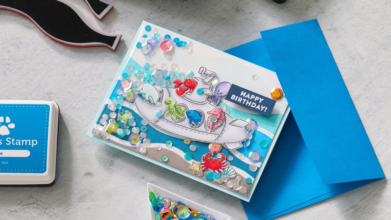 Edge to Edge Shaker Card! Funny Friday Featuring Art Impressions