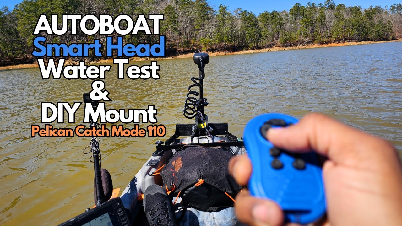 BEST Motorized Kayak Trolling Motor! AUTOBOAT WATER TEST & DIY Motor Mount on Pelican Catch Mode 110