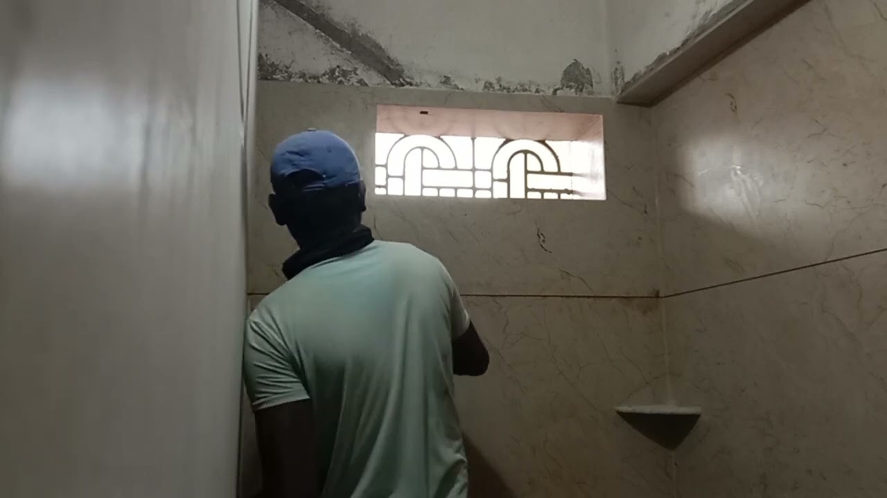 Apoxy Filing Of Bathroom Wall Tiles 🤗🥰🔨