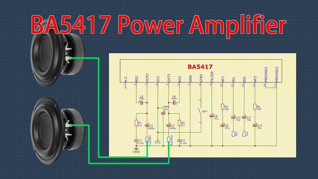 BA5417 Power Amplifier | How to make stereo amplifier | Make BA5417 amplifier at home