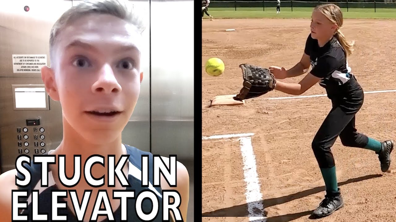 BASKETBALL TEAM STUCK in BROKEN ELEVATOR and DOUBLEHEADER SOFTBALL GAMES!