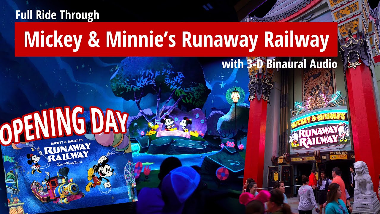 4K | Full Ride Mickey & Minnie's Runaway Railway Opening Day | 3D Binaural Audio