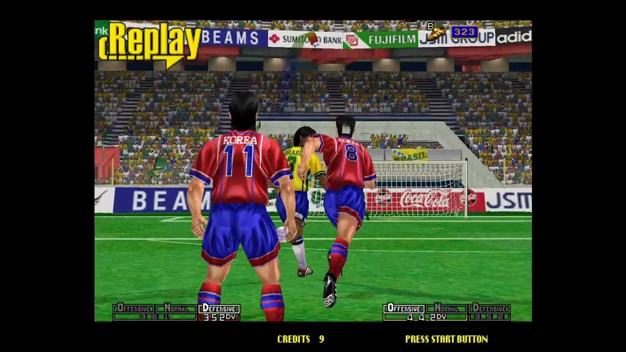 323pts goal in Virtuastriker2 99(Korea VS Brazil)