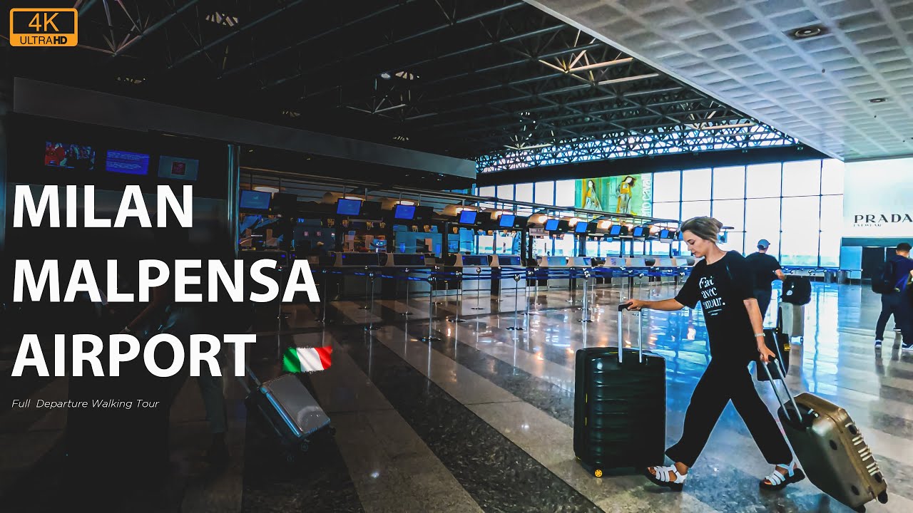 Milan Malpensa Airport, Italy - Full Departure Walking Tour  [4K]