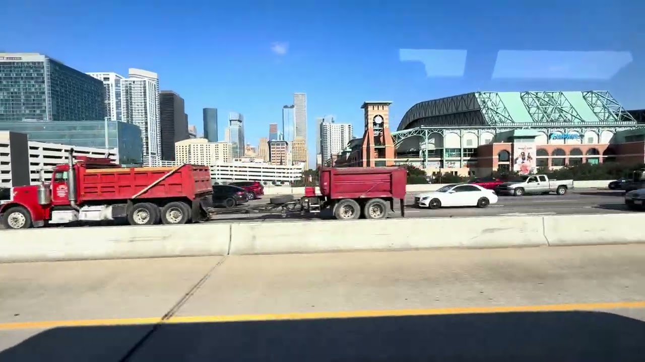 Transport Bus Driving to George Bush (Houston) International Airport 