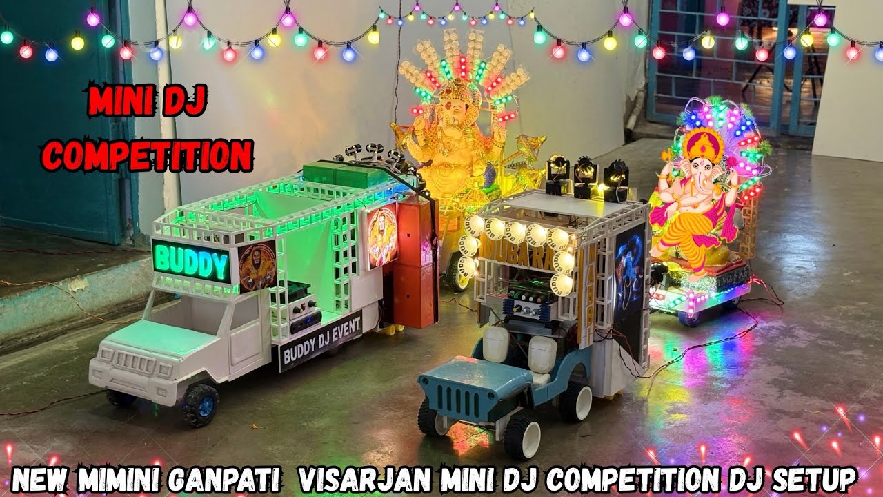 New DIY Mini Dj Ganesh Visharjan | big Dj loading At-New home re cars tractor | big Dj Setup loaded