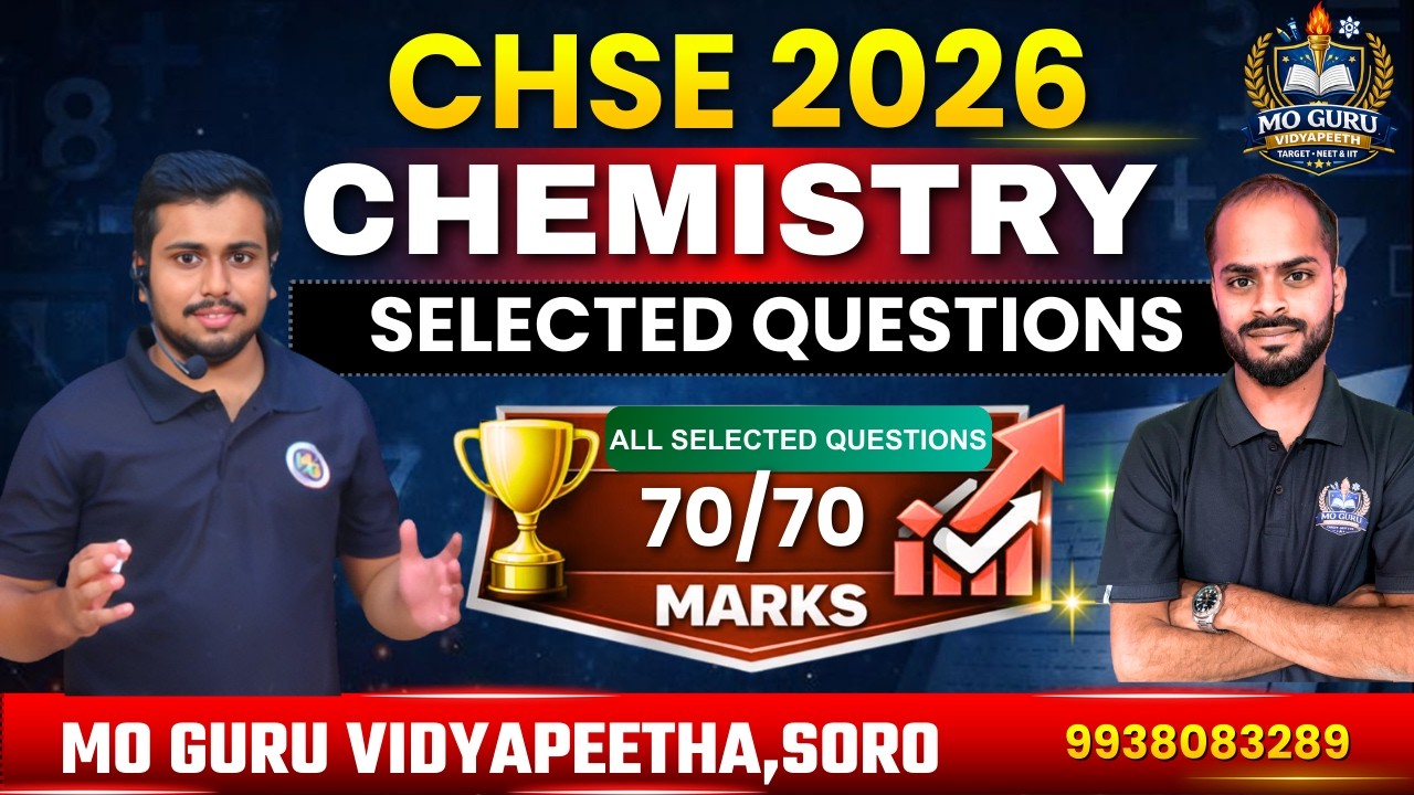 Physical Chemistry Selection🔥 CHSE Chemistry board exam question paper 2026 #chseodisha