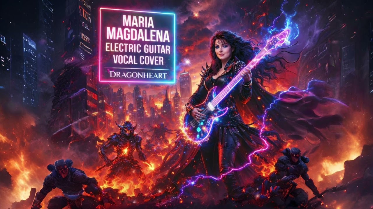 MARIA MAGDALENA ⚡ DARK SYNTHWAVE ELECTRIC GUITAR & FEMALE VOCAL COVER | DRAGONHEART 🎸🔥