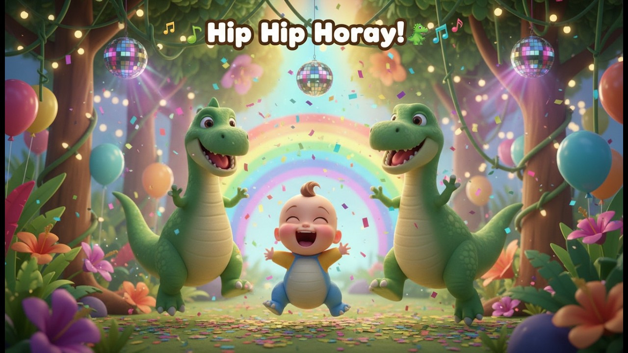 Canción de Fiesta de Baile de Dinosaurios Canción Infantil Educativa en Español Para Niños y Bebés