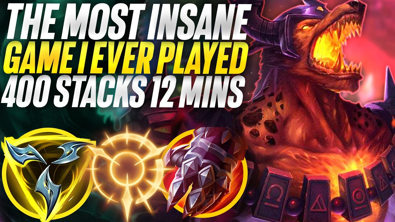The most INSANE game ever! 400 stacks at 12 minutes Nasus mid lane | Carnarius | League of Legends