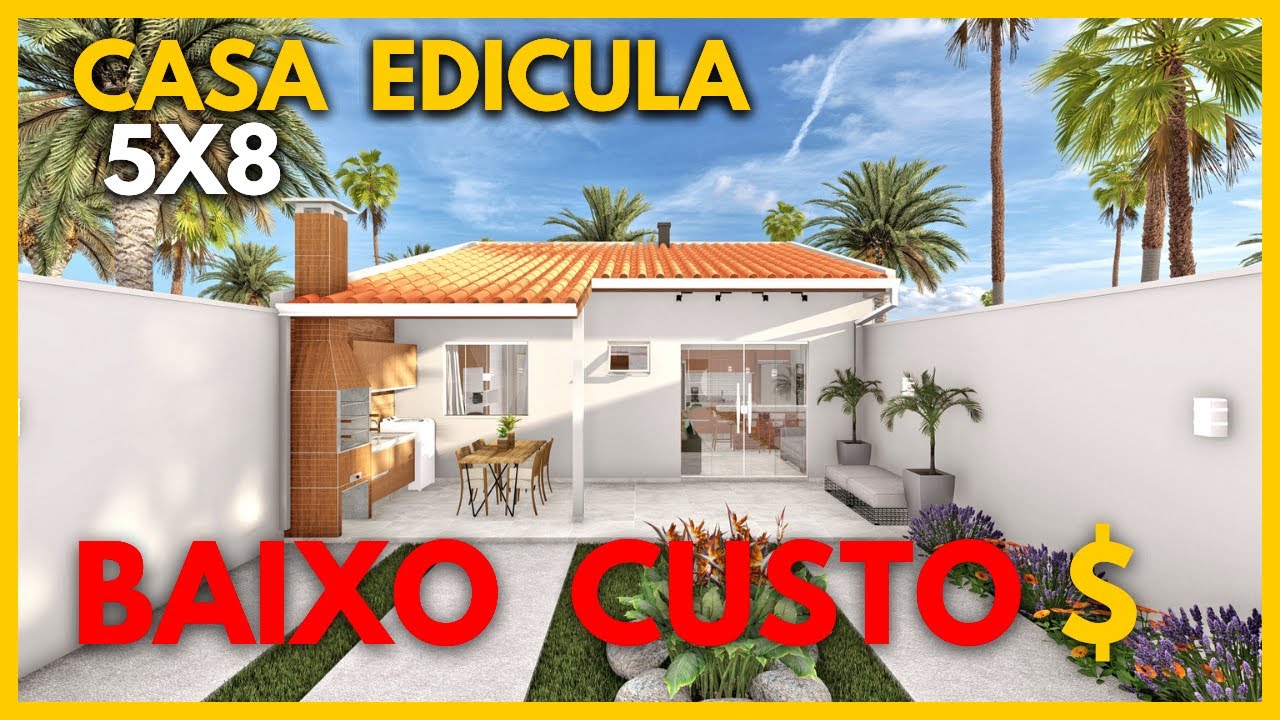 CASA EDICULA PEQUENA SIMPLES │1 QUARTO │ 5X8 │40M&sup2; │ TERRENO 8X20