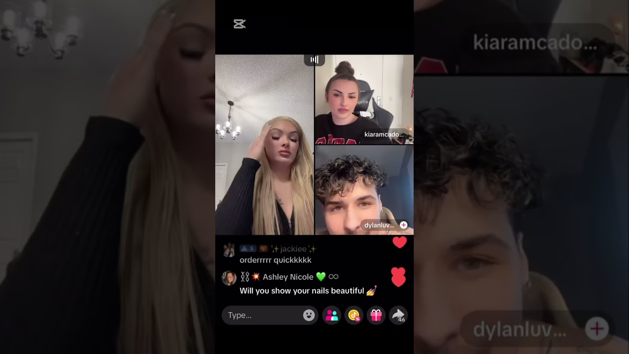 Kiara with Dylan and others Thursday TikTok live video