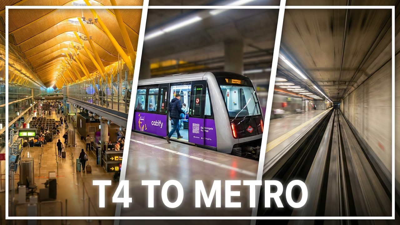 Madrid Airport T4 Arrivals to Metro | Driverless Train & Full Walk