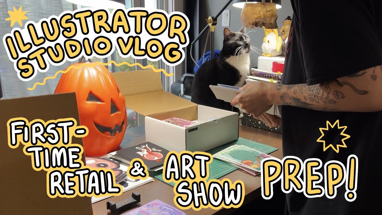 ART VLOG ✦ busiest week EVER: prepping merch for RETAIL & ART SHOW | freelance illustrator