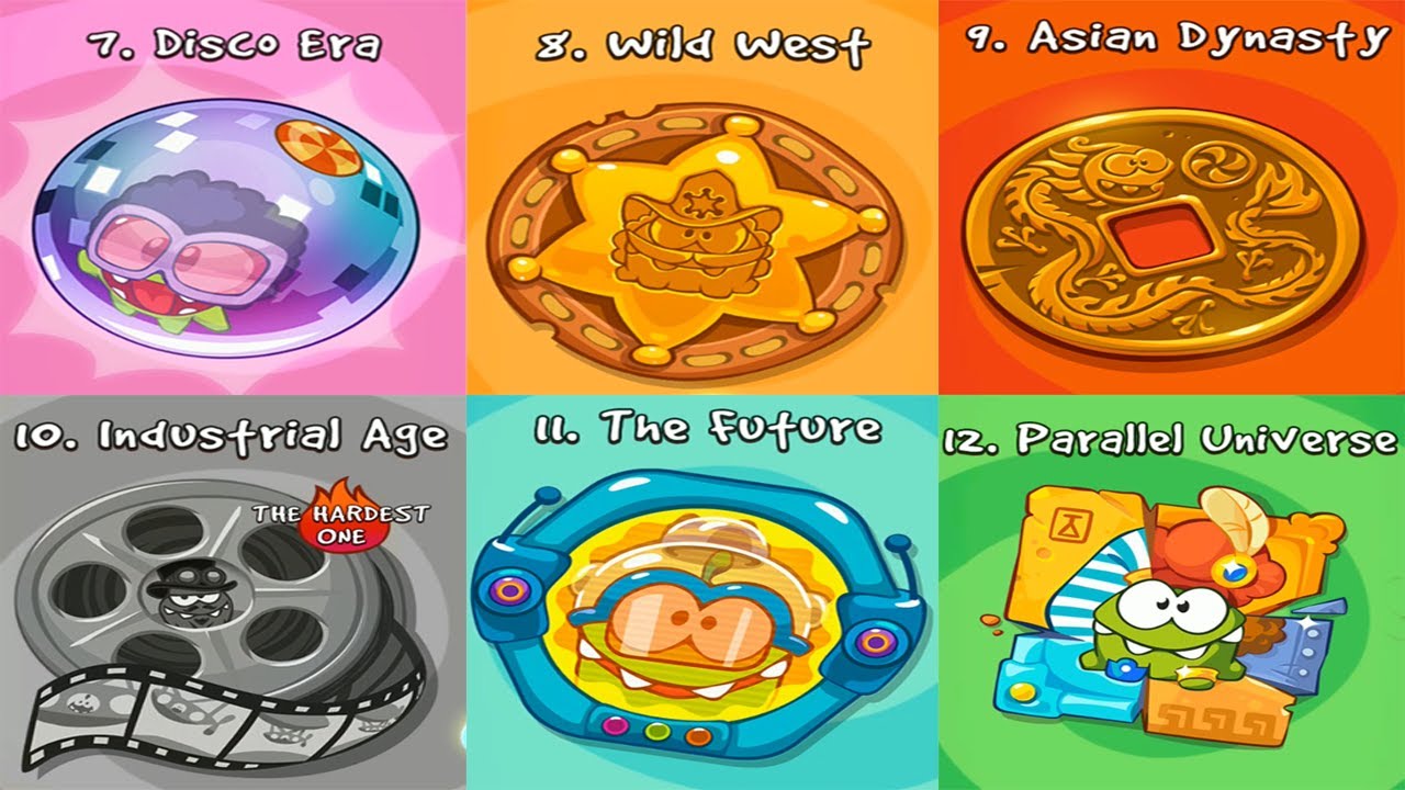 Cut The Rope Time Travel Mobile Version (Disco Era, Wild West, Asian Dynasty, Industrial Age....).