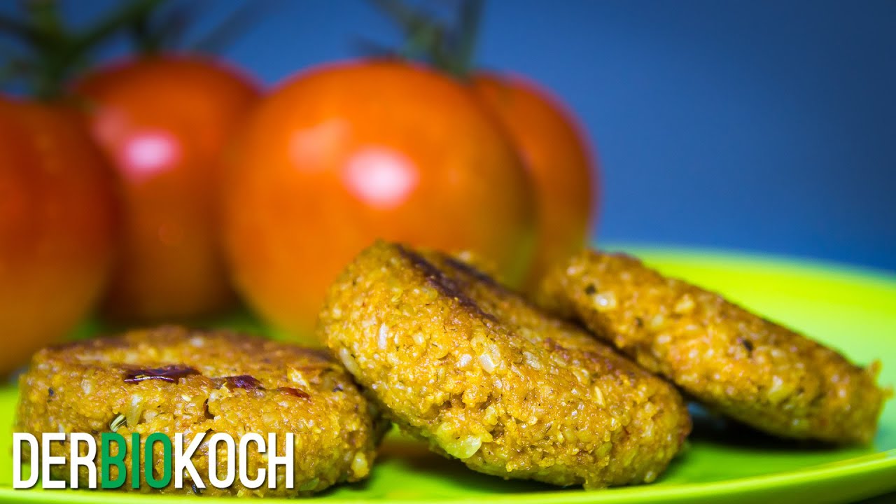 So macht man Grünkern-Frikadellen Rezept: Tomate Basilikum | Der Bio Koch #716