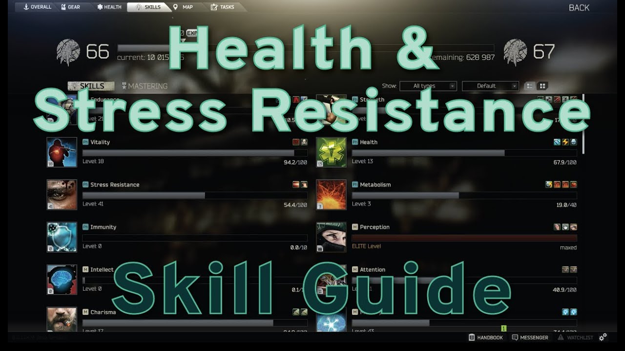Health and Stress Resistance Skill Guide - Escape from Tarkov