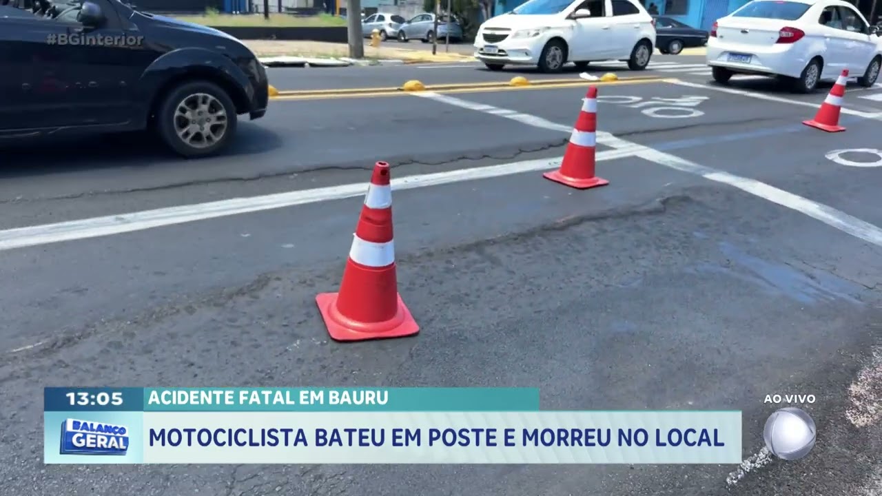 Acidente fatal em Bauru: motociclista bateu em poste e morreu no local_Parte 2