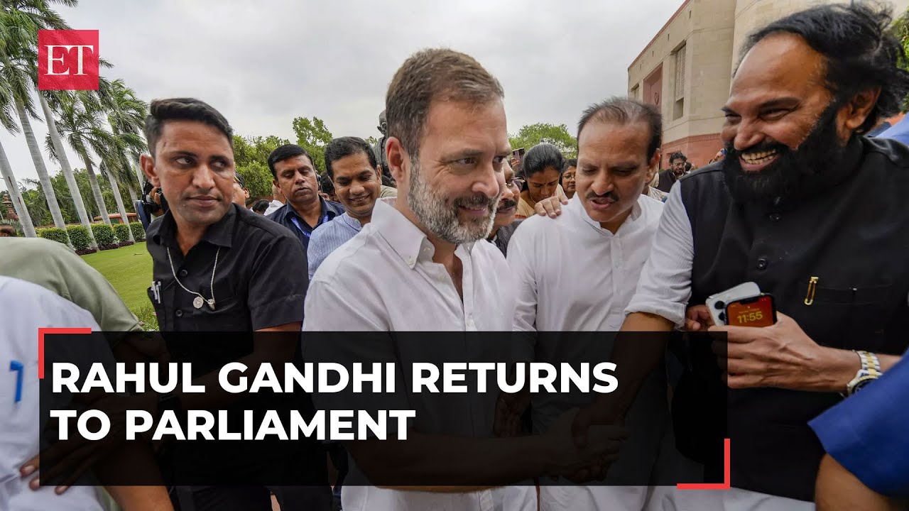 Rahul Gandhi returns as MP after 4 months; I.N.D.I.A bloc leaders celebrate