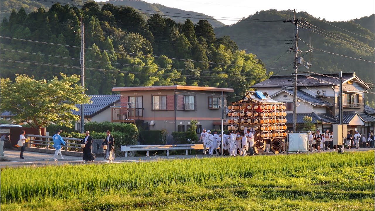 令和5年　兵庫県丹波篠山市福住　住吉神社　水無月祭　本宮　山車　出発〜宮入り前集結まで。