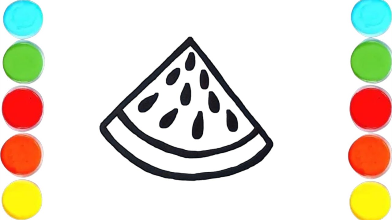  How To Draw A Easy Watermelon 🍉 Drawing For Kids Toddlers Art...