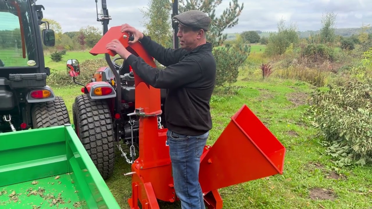 Demonstrating the FarmMaster PTO Powered Wood Chipper