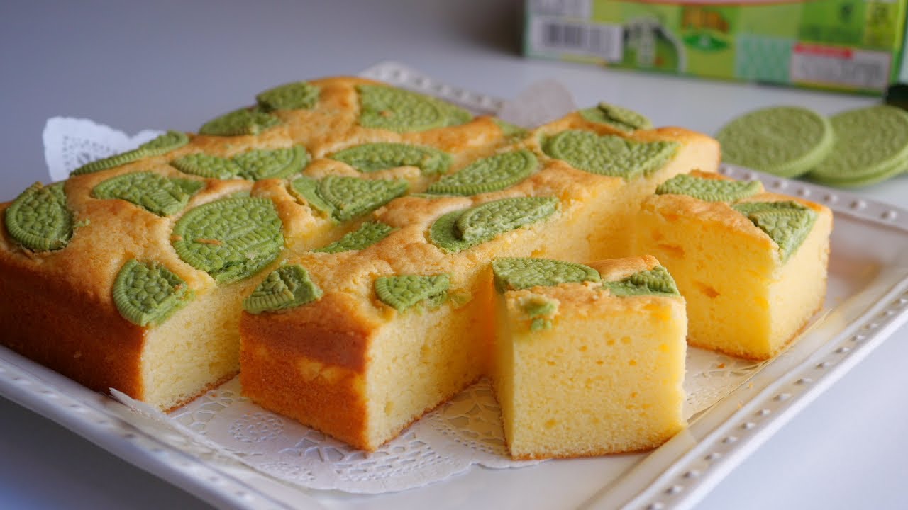 抹茶ノワールの濃厚ふわふわスクエアケーキ♪ |  Fluffy cake with Matcha Cookies