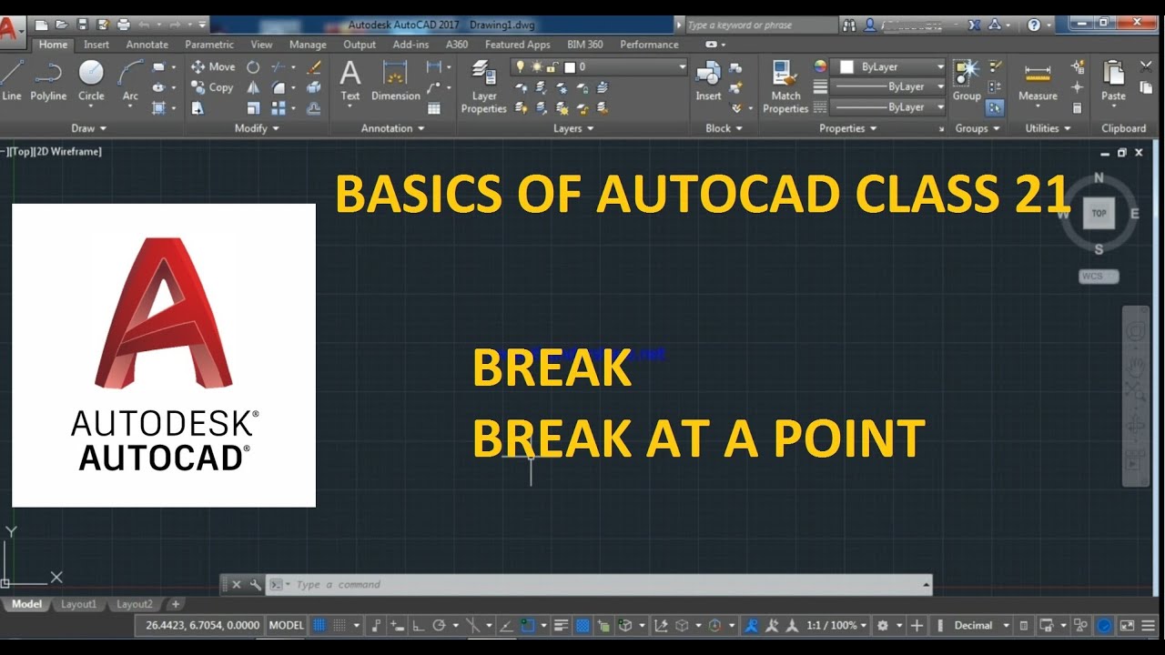 BREAK,BREAK AT A POINT IN AUTOCAD|AUTOCAD MLAYALAM|AUTOCAD BEGINNERS
