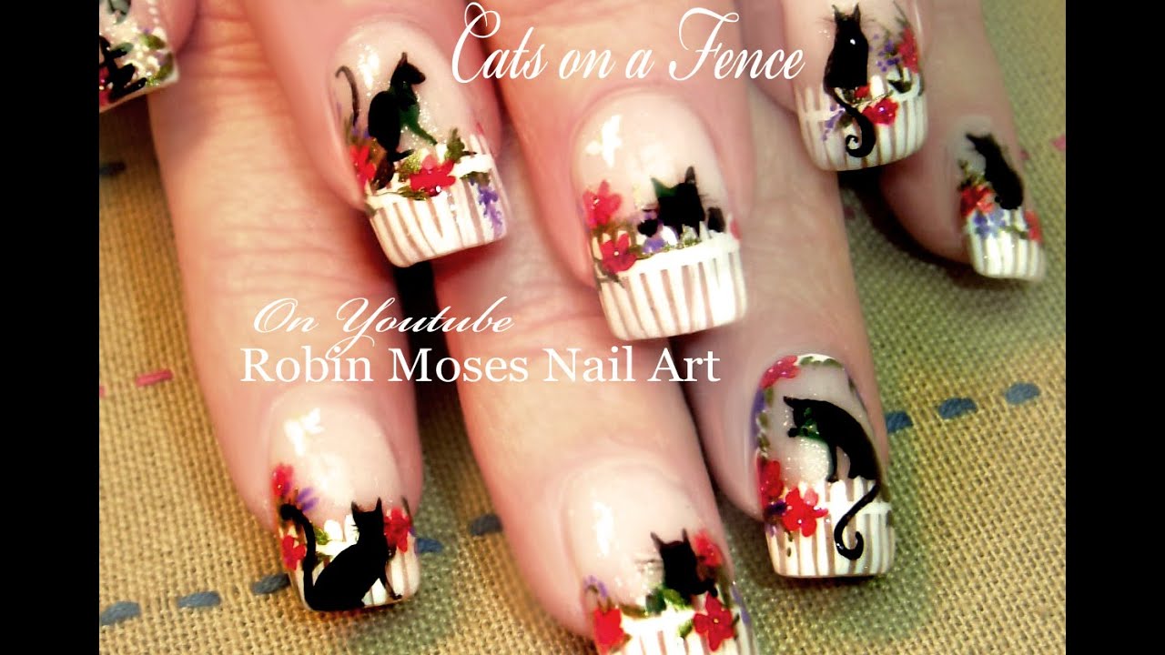 Easy Cat Nails | DIY Kitty Cats Nail Art Design Tutorial